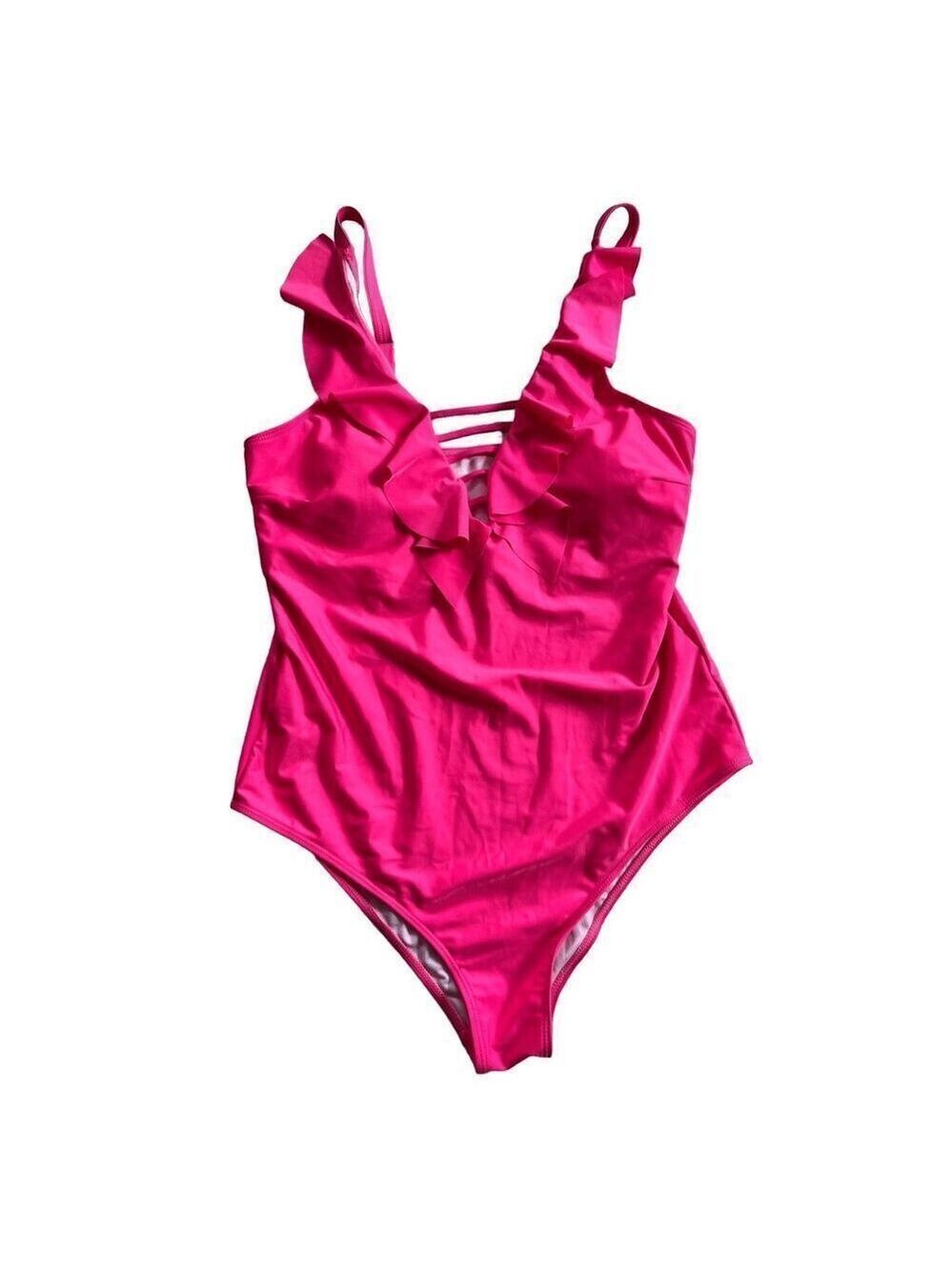 Secret-Slim Flutter-Sleeve Plus-Size One-Piece Swimsuit 2XL